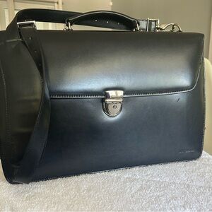 Sophisticated Black Leather Briefcase for Men